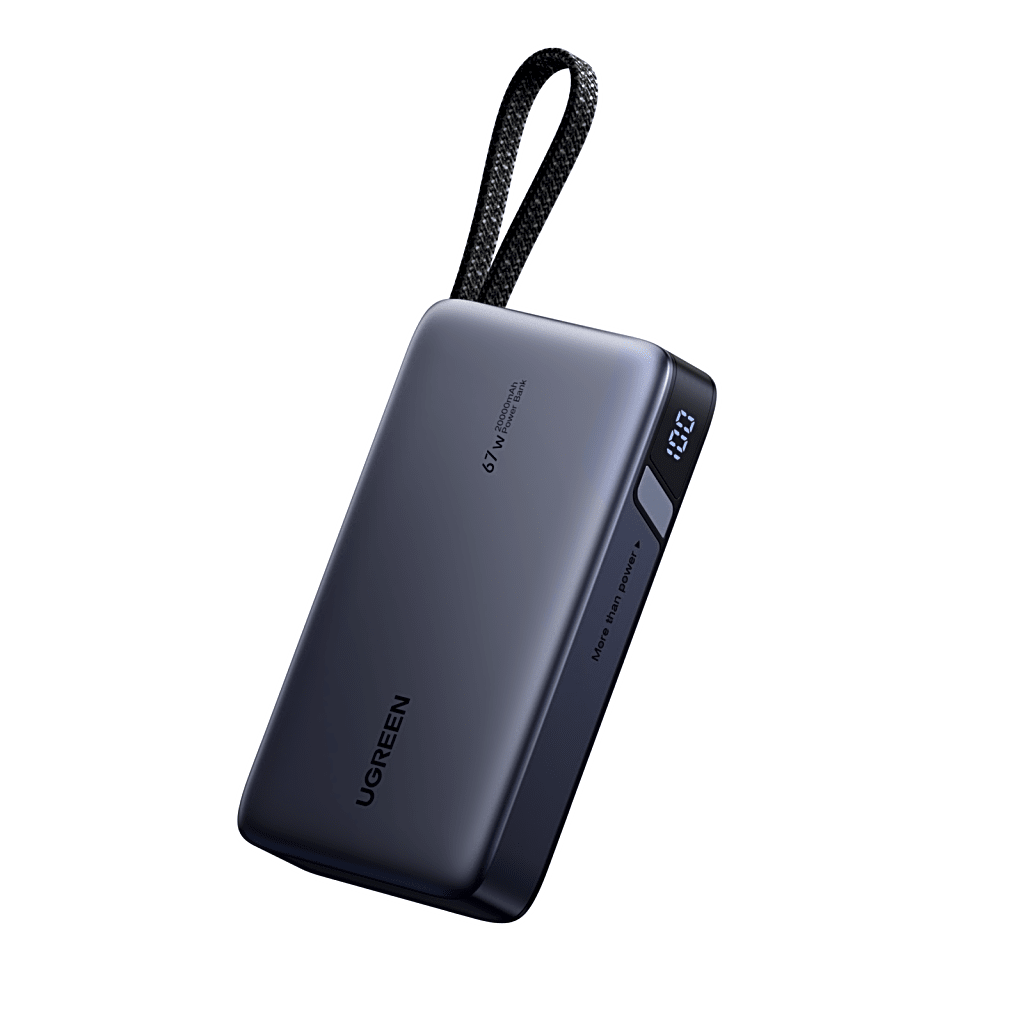 Power Bank 20000mAh / 67W USB-C con Cable Integrado / 1C1A / PD3.0 PPS QC4.0 / Batería 72Wh Li-ion 21700 / Carga Rápida 65W / PC+ABS V-0