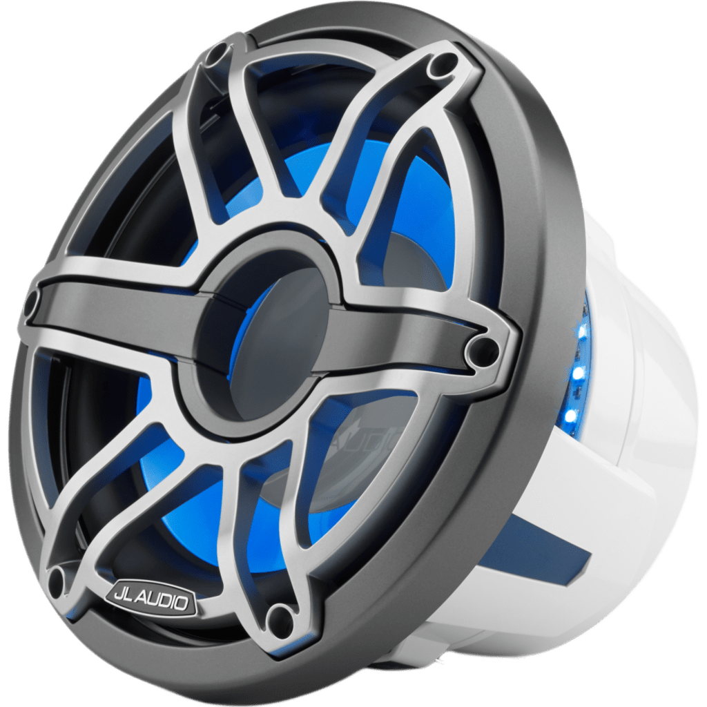 Subwoofer Náutico 10" / 250 W RMS / 4 &Omega; / LED Transflective™ / Rejilla Deportiva de Titanio / Deflector Infinito o Caja Sellada / Marino