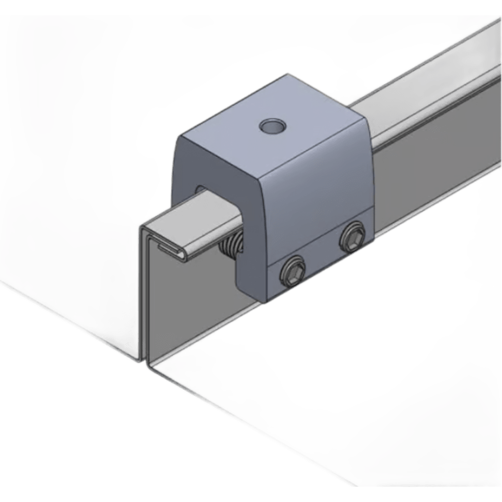 Clamp de Sujeción para Paneles Solares / M2 Clamp V2 / Aluminio Serie 6000 / Sin Perforaciones / Lámina Engargolada / 187 g / Tornillos Acero Inoxidable