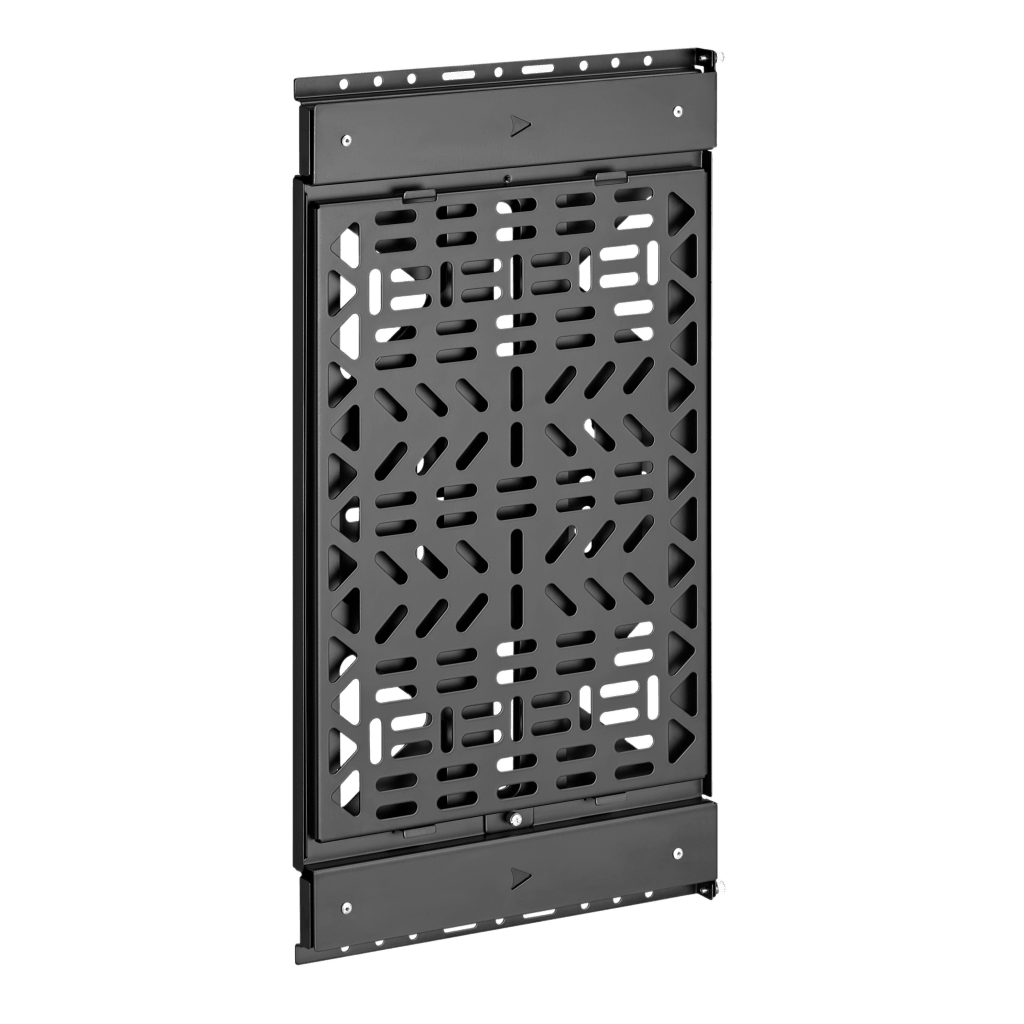 Montaje Deslizante de Almacenamiento AV | Capacidad de Carga 10 kg (22 lbs) | Rango de Deslizamiento 300 mm | Fabricado en Acero | Sistema de Sujeción Quick-Release sin Herramientas