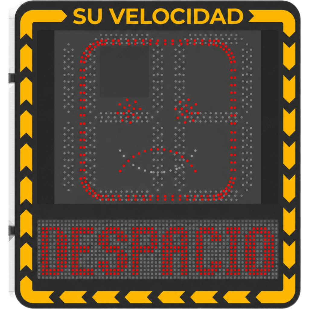 Radar Medidor de Velocidad / Pantalla LED / Detección en Tiempo Real / Rango de Detección de 100 Mts / Hasta 32 Objetivos Detectados / IP66 / Ethernet