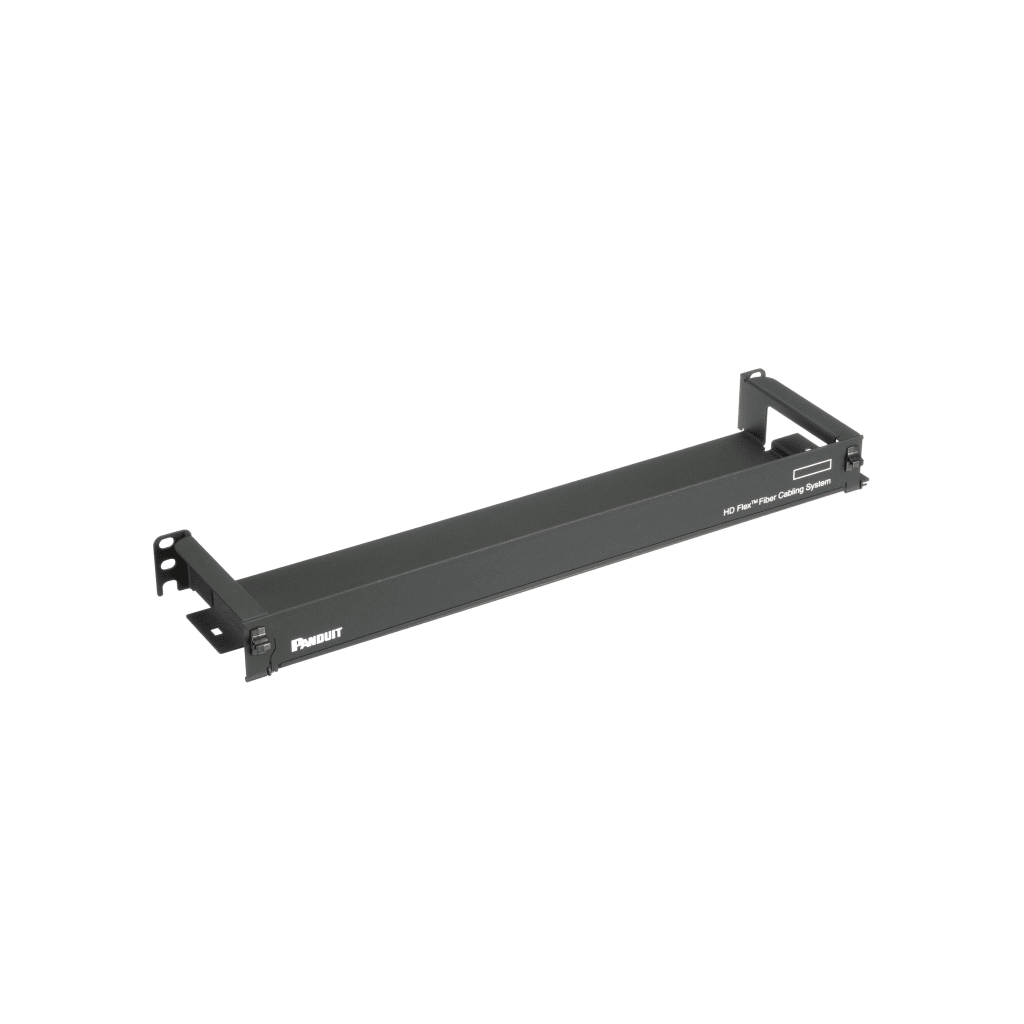 Organizador de Cables Frontal, para Panel de Fibra Óptica HD Flex, de 1 UR, Color Negro