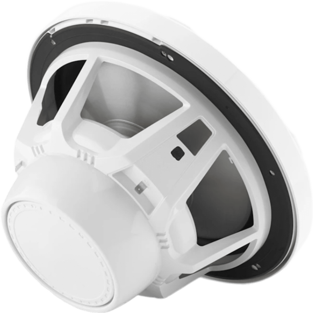 Subwoofer Náutico / 10" / LED RGB / Rejilla Deportiva Blanca / 175 W RMS / 4 &Omega; / Deflector Infinito / Cono de Polipropileno Relleno de Mica / Montaje Empotrado