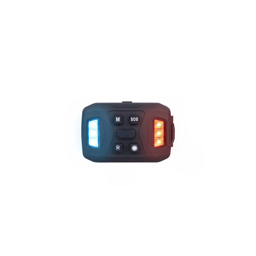 Luz Auxiliar Recargable, 26 LEDs, Rojo/Azul/Blanco, Incluye Clip y Base Magnética