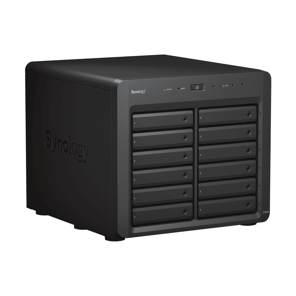 Unidad de Expansión Synology DX1222 | 12 Bahías para HDD/SSD SATA 3.5" o 2.5" | Intercambio en Caliente | Puerto Mini-SAS HD | Garantía de 5 Años.