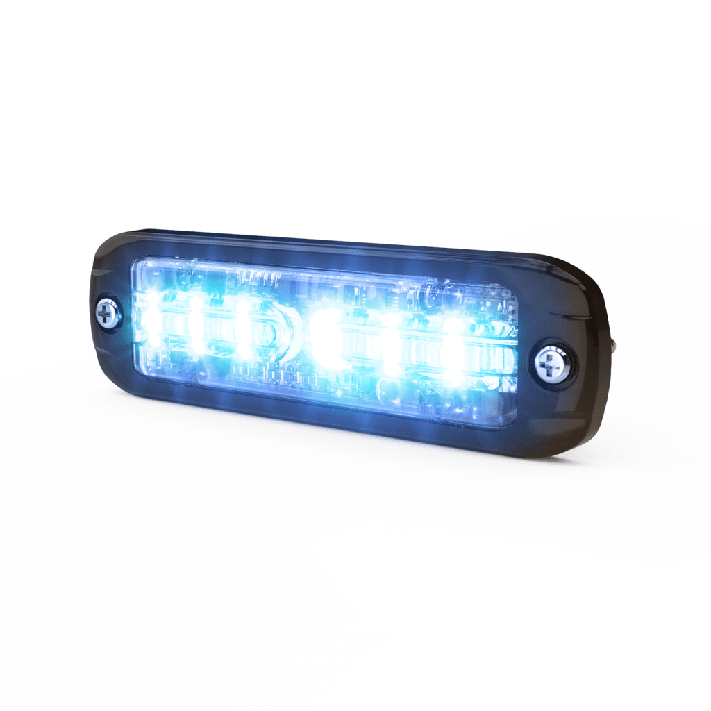 Luz Auxiliar de 12 LED, Rojo/Azul, Lente Transparente