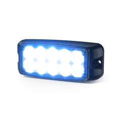 Luz de Advertencia de 5X2" 10 LED, Rojo/Azul, Bisel Negro, Lente Transparente