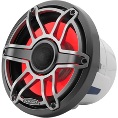 Bocinas Náuticas Coaxiales 8.8" / 125 W RMS / 90.5 dB / 38 Hz-20 kHz / 4 &Omega; / LED Transflective™ / Rejilla Deportiva Titanio / Marino