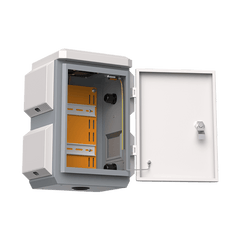 Gabinete de Acero Ventilado para Exterior 180 x 340 x 160 mm con Rieles DIN y 4 Placas Laterales para Montaje de Equipos por Fuera