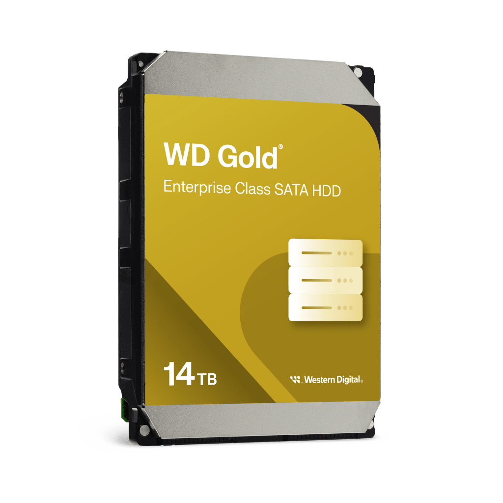 Disco Duro Empresarial WD Gold / SATA 6 Gb/s / 14 TB / 7200 RPM / Tecnología HelioSeal / ArmorCache / 5 Años Garantía / 2.5M Horas MTBF