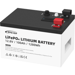 Batería de Litio LiFePO4 12.8Vcc, 100Ah, 1.28KwH, Pantalla LCD para Monitoreo Local, Carcasa Metálica