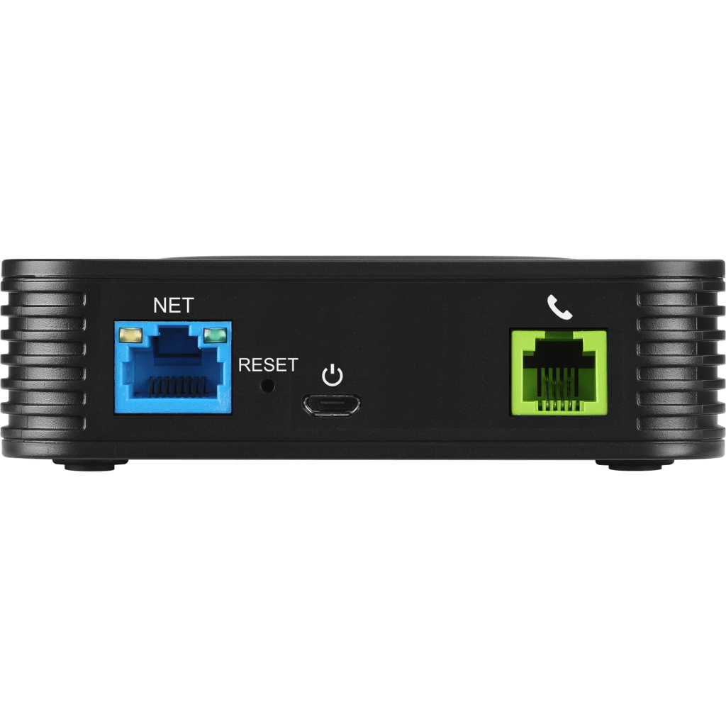Adaptador de Teléfono Analógico HT801 V2 / 1 Puerto FXS (Conectar Teléfono Análogo) / VoIP Avanzado / Seguridad TLS y SRTP / Soporte Fax T.38 / Compatibilidad con Serie UCM /