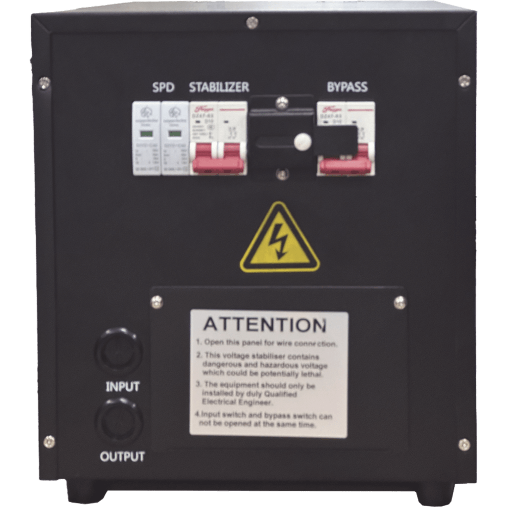 Regulador de Voltaje Industrial Split Phase Ferroresonante 2 kVA/2 kW 220 V / Entrada 176-264 V Vca / Salida 215.6-224.4 Vca