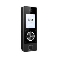 Terminal Facial Min Moe WiFi & PoE con Botón de Llamada y LECTOR DE HUELLA / Exterior IP65 / Tarjetas Virtuales Bluetooth con HikConnect Teams / 1000 Rostros y 3,000 Huellas / HIK-IA