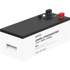 Batería de litio LiFeO4 12.8Vcc, 200Ah, 2.56Kwh, Pantalla LCD para Monitoreo Local, Carcasa Metálica