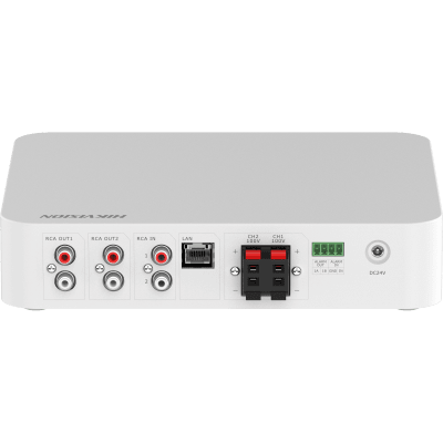 Amplificador una Zona compatibilidad con spotify / 2 Canales / 40 W por Canal / Conexión Bluetooth / Salida 4-8 Ω x 2 / 100V COM x 2 / Uso Interior / conector LAN -  DS-QAE1A80G1-VB/ST