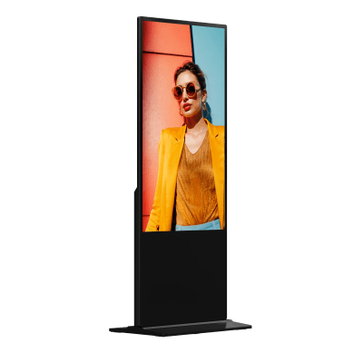 Pantalla de 55" 4K para Publicidad Digital / Base para Piso (Totem) / Gestión de Contenido y Control Centralizado