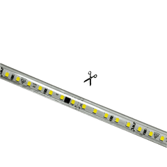 Manguera LED Luminosa Blanca de Resina Transparente y Flexible / Para uso Interior o Exterior / Carrete de 50 m/ 110V CA  4.2 A/ 500 W Potencia / T.C.C. 6500 K.