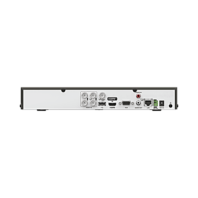 DVR 4 Canales TURBOHD + 2 Canales IP / 5 Megapixel Lite - 3K Lite / Audio Bidireccional por Coaxitron / ACUSENSE (Evita falsas alarmas) / 1 Bahía de Disco Duro / Salida de Video en Full HD