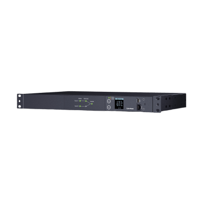 PDU ATS (Fuente Redundante Auto-transferible) Medible, Para Distribución de Energía, 2 Entradas 120 Vca NEMA5-15P, Con 10 Salidas NEMA 5-15R, Horizontal 19in, 1UR