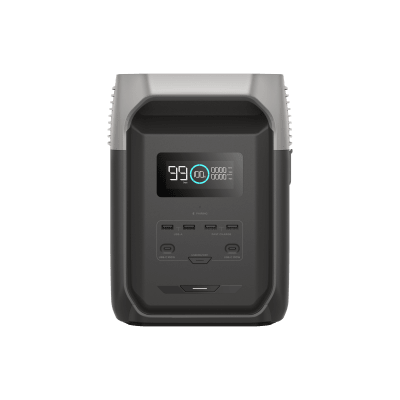 Estación de Energía Portátil Delta 3 1536Wh Litio LFP / 6 AC 1800 W (Max. 3600W) / 2 USB-C 100W / Capacidad para Aumentar Respaldo / Cargador de Coche 10A a 12.6V / Conectividad WiFi y Bluetooth (App) / Carga Solar 500W Max.