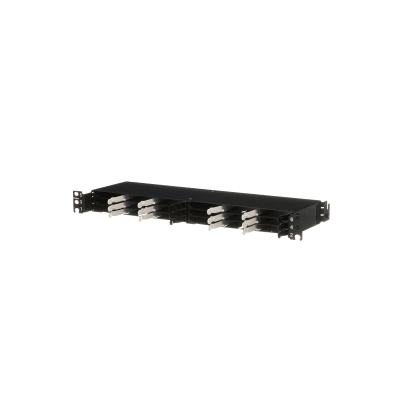 Panel de Distribución de Fibra Óptica, Acepta 18 Cassettes HD Flex™ en 4 Espacios, Hasta 144 Fibras, 1 UR