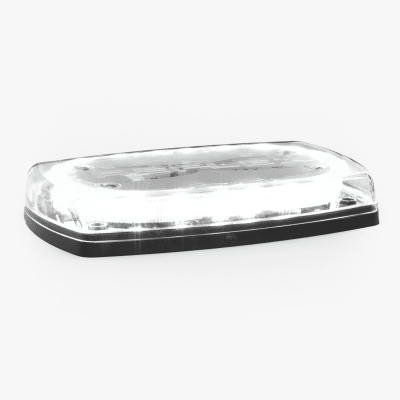 Mini torreta de 48 LED 10" Ámbar/Claro, Lente Transparente, Cableado