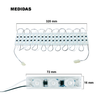 Módulo LED Resistente a Intemperie / 4500 Lúmenes / 110V / Luz Cálida 2 700 K / Hasta 20 Módulos en Serie / No Requiere Transformador.