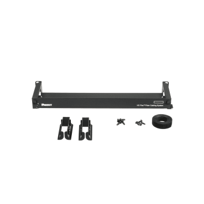 Organizador de Cables Frontal, para Panel de Fibra Óptica HD Flex™, de 1 UR, Color Negro