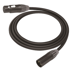 Cable XLR 3 polos hembra - XLR 3 polos macho - Serie M carcasa negra, contactos dorados