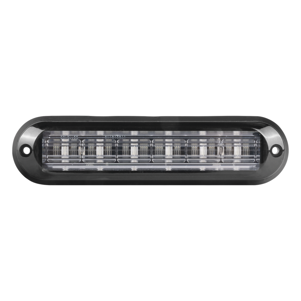 Luz Auxiliar Ultra Brillante IP67 de 6 LEDs, Color Azul, con mica transparente y bisel negro