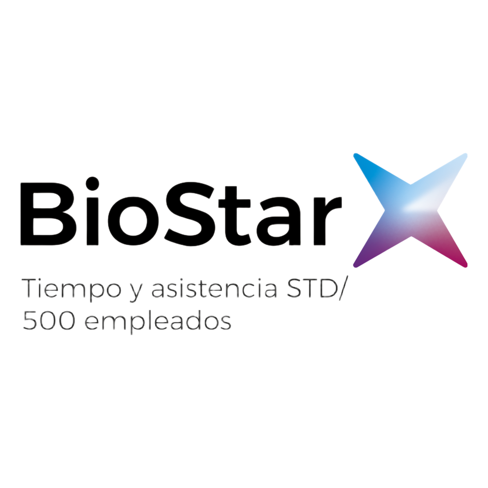 Licencia de  tiempo y Asistencia Standart para BioStar X, hasta 500 empleados