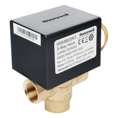 Válvula de control eléctrica de 3 vías para fancoil, retorno por resorte, normalmente cerrada, 110 V CA, DN20 (3/4"), conexión NPT