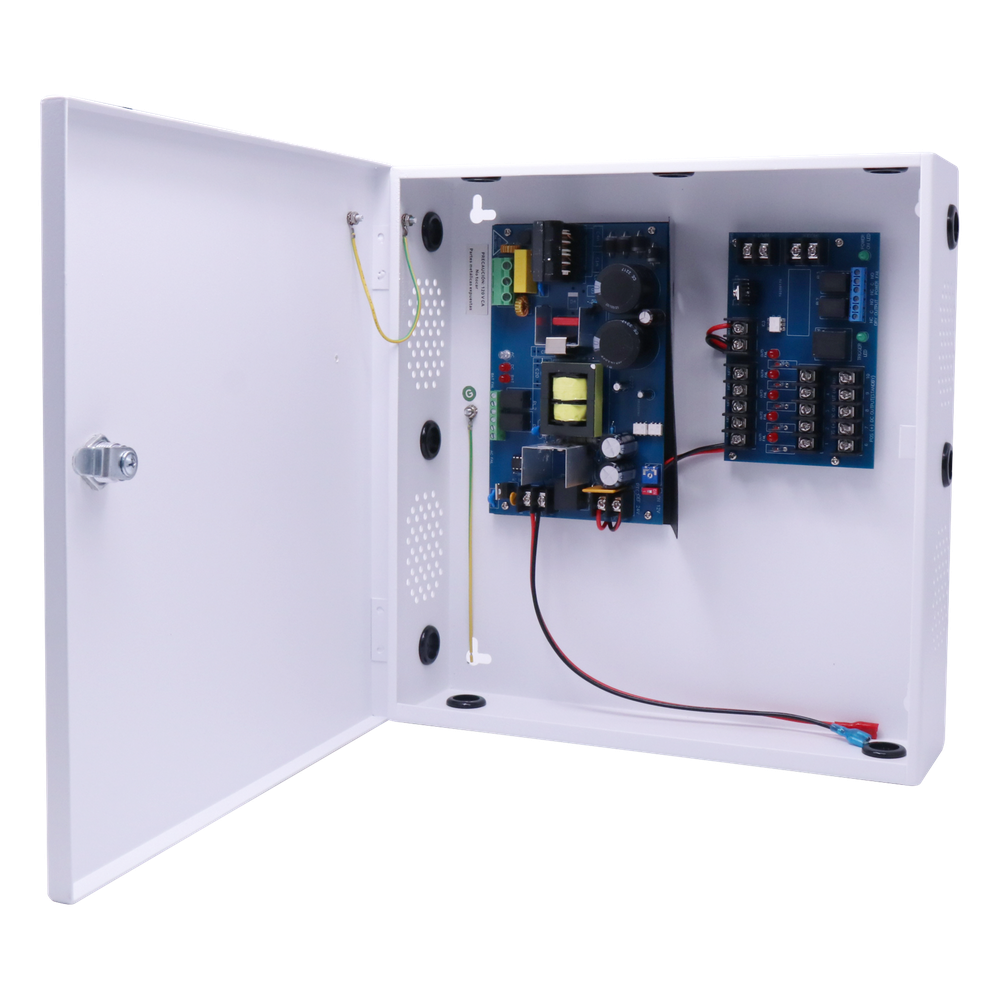 Fuente de Poder para Control de Acceso AL600FC / 6A Total / 5 Salidas Clase 2 PTC Auto-reiniciables / 12-24 VDC Selectable / Entrada 115 VAC / Respaldo Batería 40 AH / Supervisión FACP / Fail-Safe y Fail-Secure