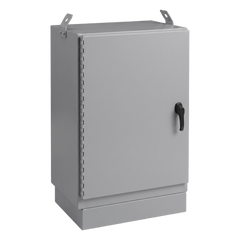Gabinete para Exterior Tipo 4X Doble Puerta de 10 UR / Aluminio Soldado / 762 x 762 x 1118 mm / Exterior IP66 / Montaje Almohadilla / Aislamiento Térmico / Gris RAL 7035