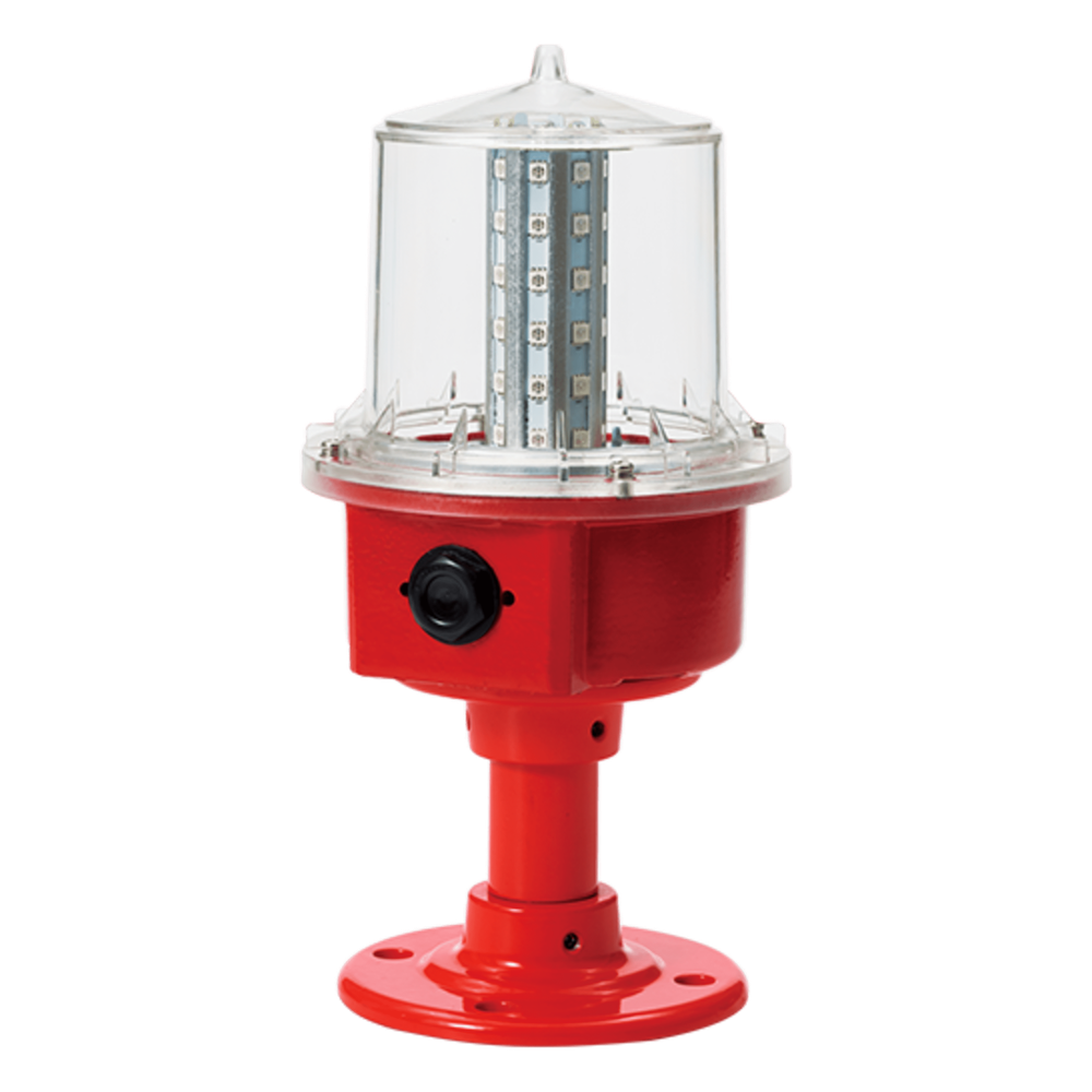 Luz de Obstrucción de Aviación LED de Baja Intensidad Tipo A Color Rojo, 24 VCD, Protección IP66 y Grado ICAO
