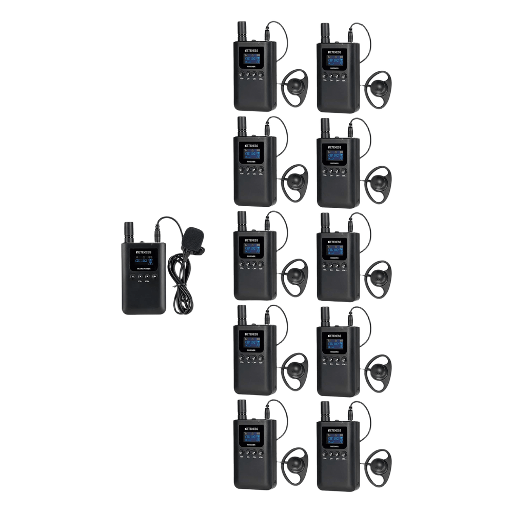 Kit para guía turístico de 1 transmisor y 10 receptores