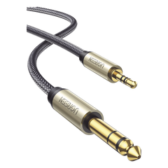 Cable Audio Estéreo 3.5mm (1/8") TRS a 6.35mm (1/4") TS / 1 Metro / Audio de Hi-Fi / Trenza de Nylon / Blindaje Múltiple / Caja de Aleación Zinc / Núcleo de Cobre Puro / Compatibilidad Universal
