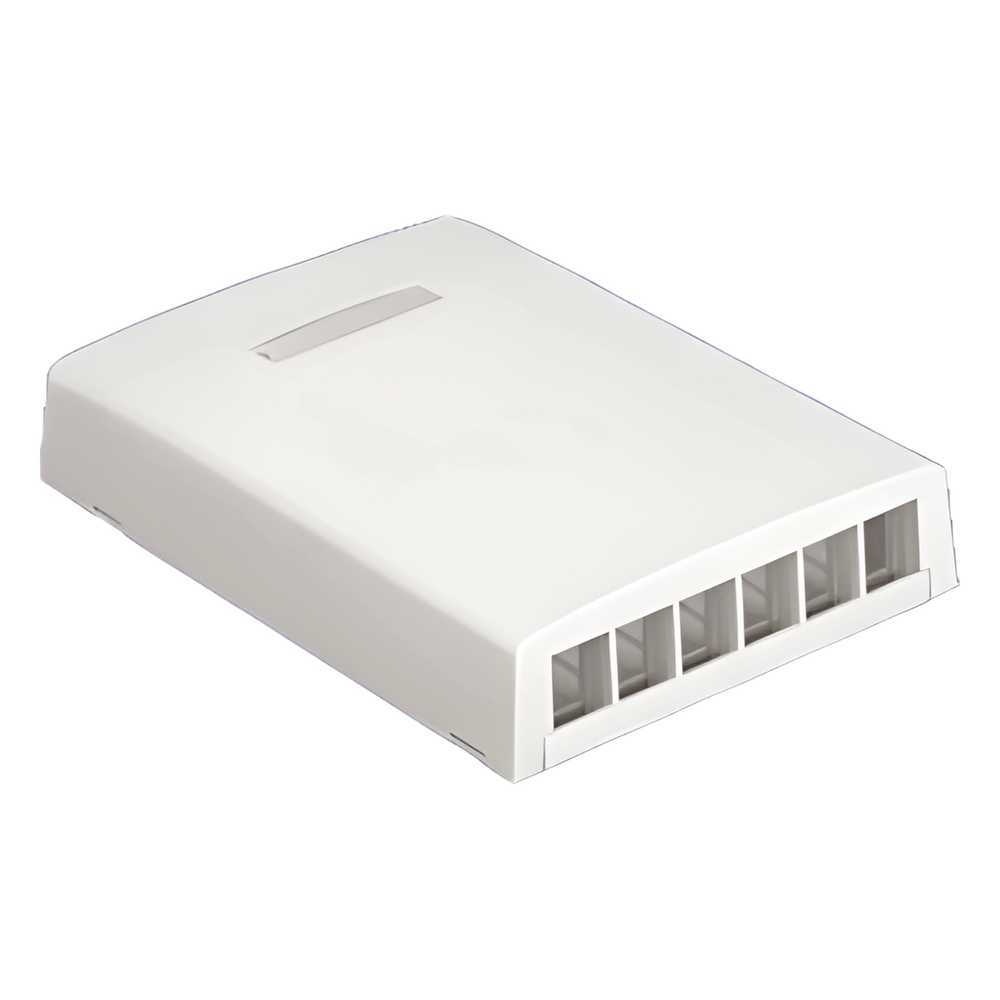 Caja de montaje en superficie para 6 módulos - Blanco Mate