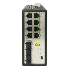 Switch Gigabit PoE+ / Industrial / Administrable / 8 Puertos Gigabit PoE+ (30 W) / 4 Puertos SFP / 250 W Total / 48 a 57 VCD / Ideal para Proyectos