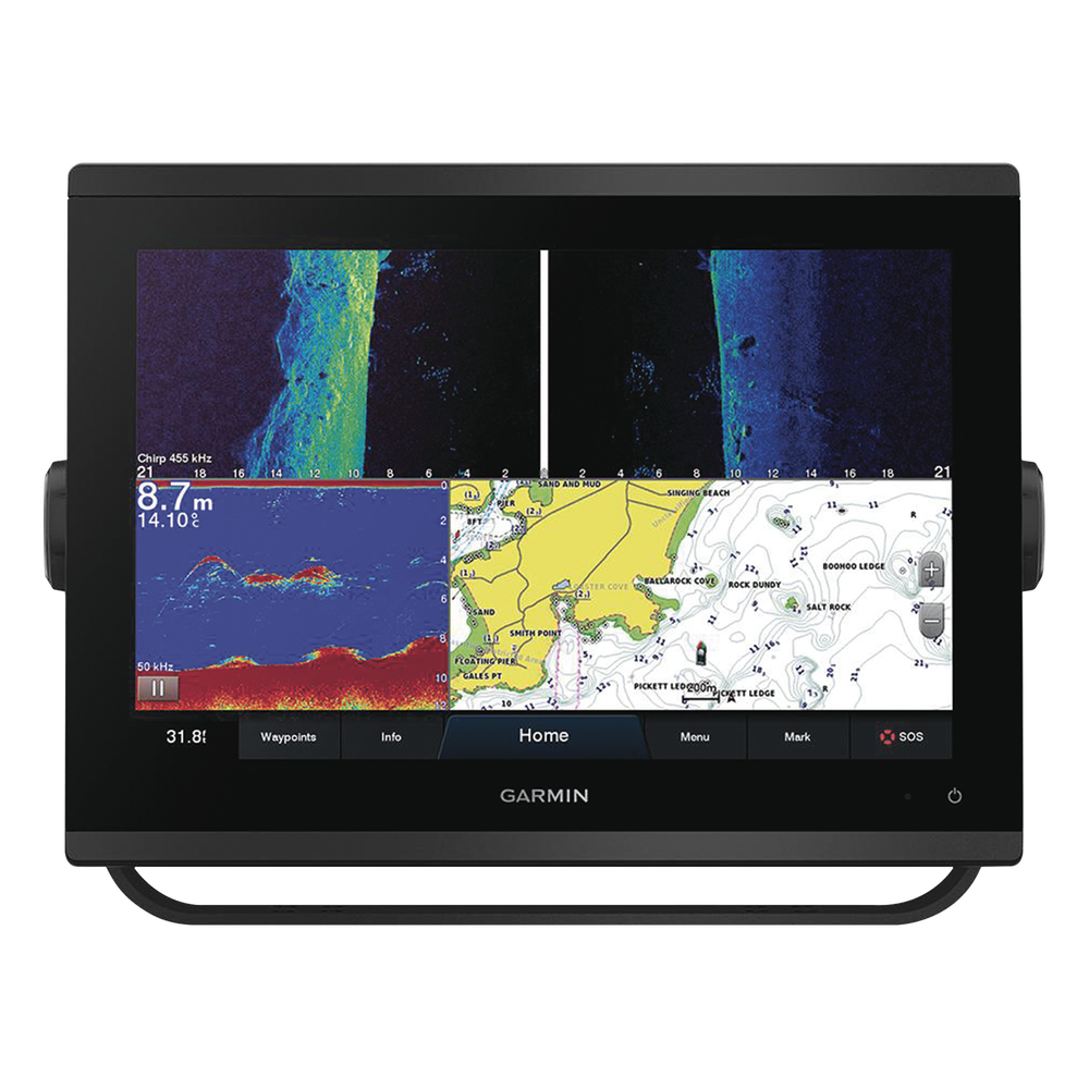 GPSMAP 1223xsv / Pantalla Táctil WXGA 12.1" / Resolución 1280x800 / GPS-GLONASS-Galileo / Compatible con NMEA 2000 y 0183 / Sonda CHIRP Integrada / ClearVü y SideVü / IPX7 / Alimentación 10-32 Vdc