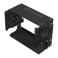 Rack Abierto de montaje en Pared, de 19in, 5 Unidades de rack, Profundidad Ajustable (8" a 12") con Charola de Uso Múltiple.