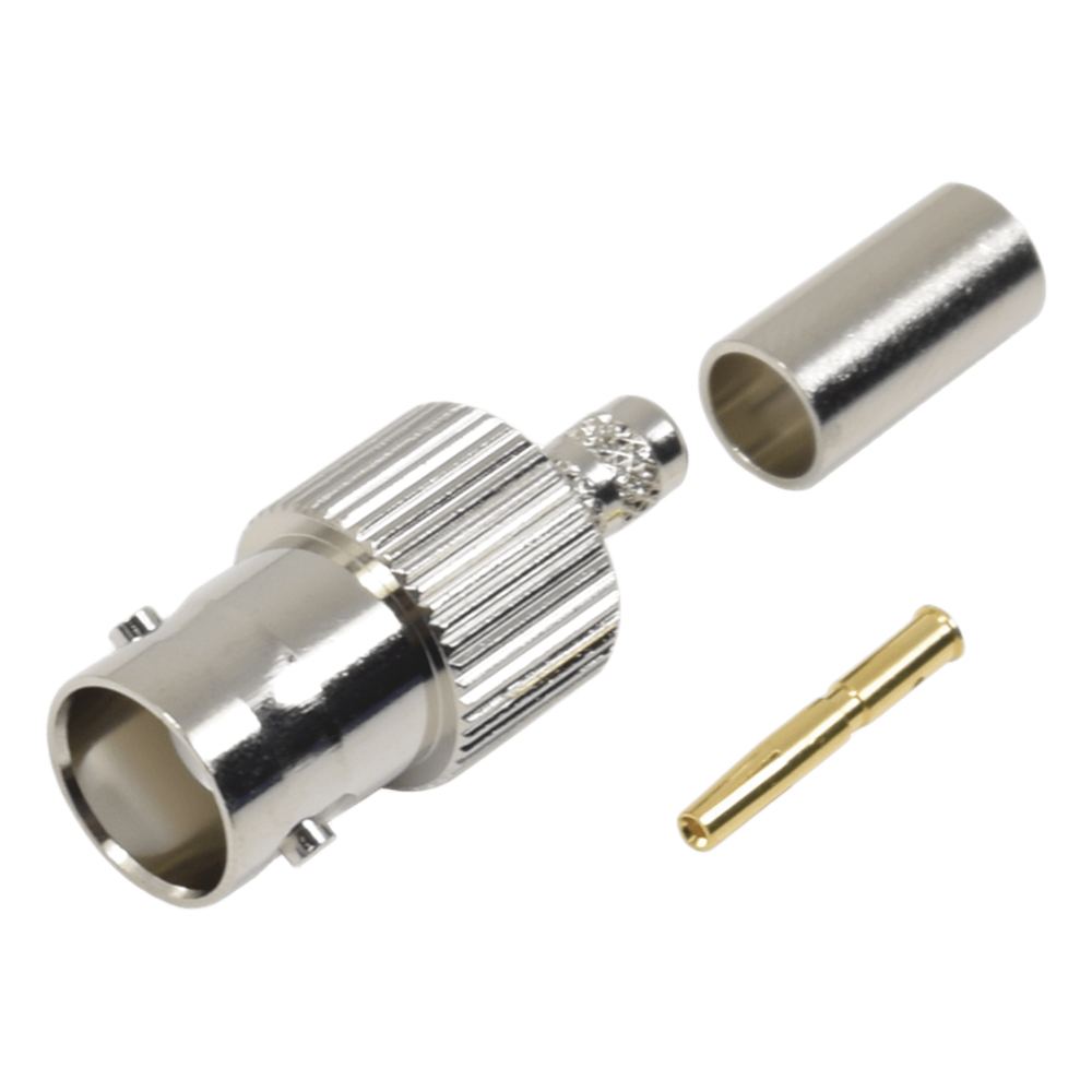 Conector BNC Hembra de anillo plegable para cable LP-195, LP-142, RG-58/U, RG-142/U.