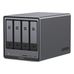 NAS UGREEN NASync DXP4800 Plus / Procesador Intel Pentium Gold 8505 5 Núcleos / 4 Bahías SATA + 2 M.2 NVMe PCIe 4.0 / 8GB DDR5 Expandible a 64GB / 10GbE + 2.5GbE / USB 3.2 Gen 2 Tipo C / HDMI 4K / Sistema Almacenamiento Conectado Red