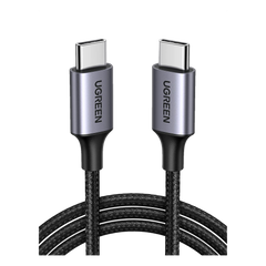 Cable USB-C a USB-C | 2 Metros (6.56 Pies) | Transferencia de Datos de 480 Mbps | Carga Rápida de Hasta 60W | QC 4.0/3.0/2.0 | PD3.0 | FPC | AFC | Protección Integrada | Caja de Aluminio | Nylon Trenzado | Color Negro