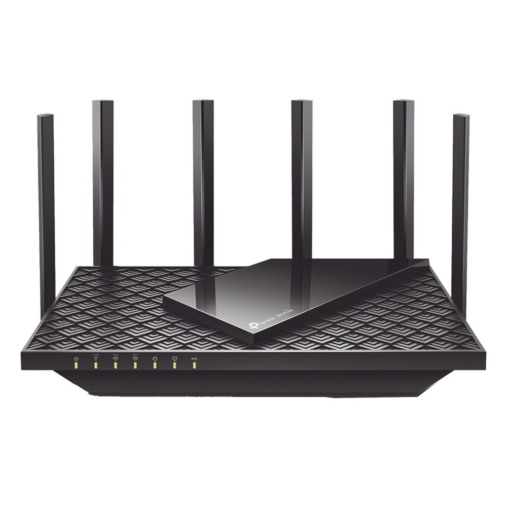 Router Tri-Band Wi-Fi 6E AX5400 / MIMO 2X2 / EasyMesh / 1 Puertos Gigabit WAN + 4 Puertos Gigabit LAN / OFDMA / Beamforming / WPA3 / Tether App / HomeShield