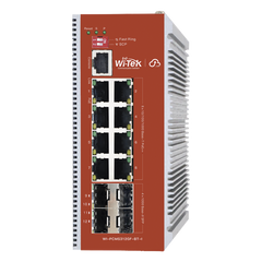 Switch L2+ PoE Industrial / Administración Cloud-Web-CLI / 8 Puertos PoE af/at/bt 100/1000 Mbps / 4 Puertos SFP Gigabit / Presupuesto PoE 460 W / Protocolo ERPS (redundancia enlaces)
