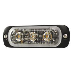 Luz Auxiliar de 3 LED, Ambar, Lente Transparente, SAE