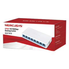 Switch NO Administrable / Para escritorio / 8 puertos 10/100 Mbps / Diseño Compacto / Plug and Play