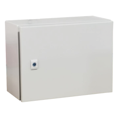 Gabinete de Acero IP66 Uso en Intemperie (500 x 300 x 300 mm) con Placa Trasera Interior Metálica y Compuerta Inferior Atornillable (Incluye Chapa y Llave T). Ideal para Centros de Carga y Tableros de Control